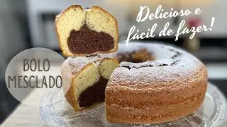 Bolo Mesclado ou Bolo Mármore super fácil de fazer,  Massa Fofinha, delicioso @MarceloNunesCroche