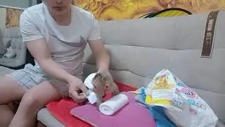 baby monkey villa and daddy, First time31-12-2020
