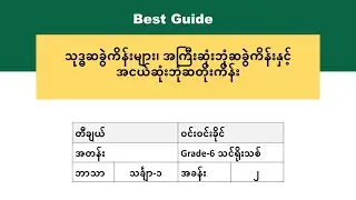 [BG] Grade 6 Mathematics သုဒ္ဓဆခွဲကိန်းများ၊အကြီးဆုံးဘုံဆခွဲကိန်းနှင့်အငယ်ဆုံးဘုံဆတိုးကိန်း အပိုင်း၁
