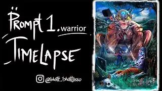 Prompt 1. The warrior digital painting (Timelapse)