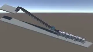 Unity simulation of the roller and belt section of the Equinox conveyor.