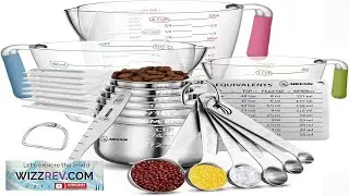 20 Piece Measuring Cups and Spoons Set Nesting Stainless Steel Measuring Cups Spoons Review