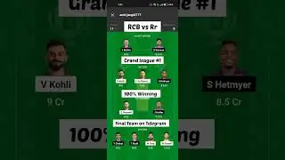 RCB vs RR Dream11 Prediction  Grand League | RCB vs RR Dream11 Team Today | Bangalore vs Rajasthan