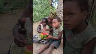 Traditional Hadzabe tribe cooking wild meat in Tanzania.Village food and African culture lifestyle.