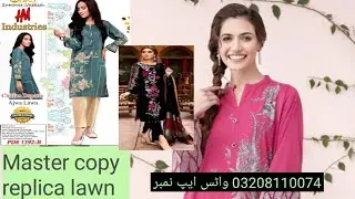 Master copy replica lawn with lawn dupatta Mix brand copy