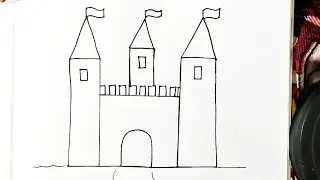 Very easy castle 🏰 drawing #viral #drawing 