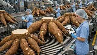 Inside the Factory: China&rsquo;s Giant Cassava Flour Process (Full Process)