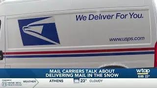 Mail carriers deliver in snow