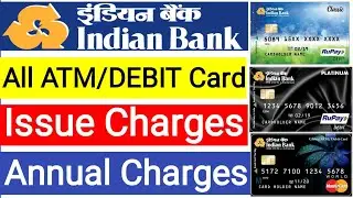 Indian bank debit card/atm card charges | Indian bank all debit card/atm card charges 2022