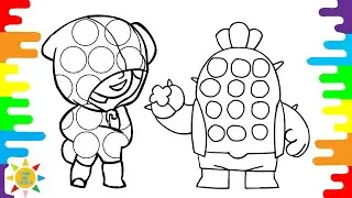 POP IT Coloring Page | Pop It Leon Brawl Stars|Pop It Spike Brawl Stars Coloring | Alan Walker-Force