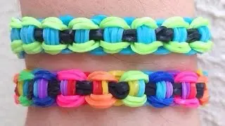 Como fazer pulseira de elástico: Corrente de Bicicleta #RainbowLoom