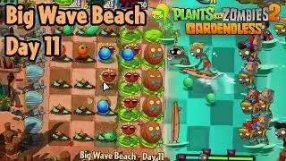 Big Wave Beach - Day 11 [PC] (Hardest difficulty) | Plants vs Zombies 2 Gardendless