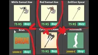 STRUCID ITEM SHOP UPDATE! NEW MOONWALK EMOTE+OFF EMOTE FOR COINS! SAMURAI PICKAXE SHOWCASE!