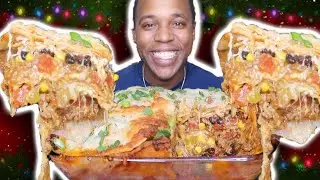 TACO TUESDAY MUKBANG!!! OOEY GOOEY CHEESY TACO LASAGNA MUKBANG 먹방 EATING SHOW