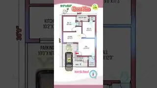 24&rsquo;&times; 36&rsquo; house plan, 2-bhk with car parking, 24 by 36 house map, 24*36 house design #houseplan