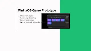 Mini tvOS Game Prototype &ndash; Smooth Controls, Fast Gameplay | Built with SwiftUI
