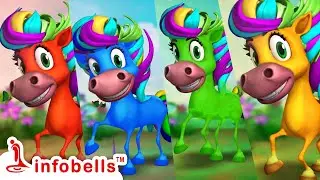 🌈 Magic Colour Horse! | Learn Colors with Funny Cartoon Horse | Kids Learning Video | Infobells