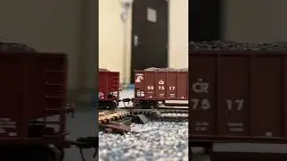 Coal Train Passing the Local on the Diamond #train #modeltrains #railroad #railway #shorts