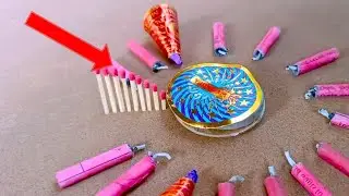 Lot Of Red Bijali Bomb Vs Matchstick Chain Reaction | Amazing Experiment Video Domino Vs Diwali