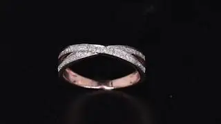 Genuine 14K 585 Rose Gold Sparkling Diamond Delicate Ring Anniversary Engagement