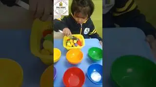 Sorting colours while building finger strength.#Colour recognition#hand coordination #learning!