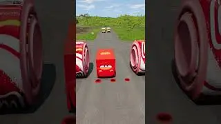 Pepsi Bollards vs Colourful Vans BeamNG Drive #beamngdrive #shorts