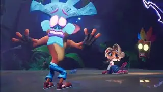 Crash and Lani-Loli meet Aku Aku and Coco - (Crash Bandicoot 4)