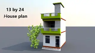 Small House Plan 13 by 24,13 by 24 modern house plan,13 by 24 home design, front elevation