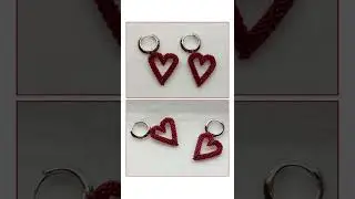 3D Heart Earrings &ndash; Объёмные серьги-сердечки (Пишите Purple Cat)