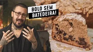 BOLO DE BANANA COM CHOCOLATE! SEM BATEDEIRA!