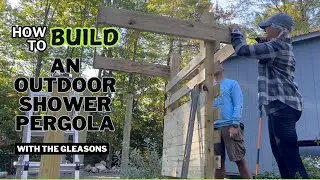 DIY Outdoor Shower Back Wall Pergola | Privacy & Storage Build