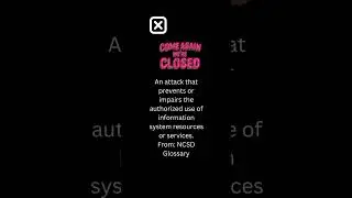 Effectualnary Shorts - Cybersecurity Keyword Learning - ES070   Denial of Service