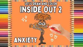 How I Draw & Color Anxiety Inside Out 2 Coloring Pages / Easy and Fun Tutorial / Relaxing Coloring