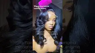 Wig styling tutorial Layered bouncy #gluelessfrontal #wigs #hairtok #pixiecut #wigstyling