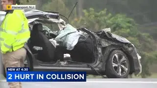 2 injured after freight train hits car in Hainesport, Burlington County