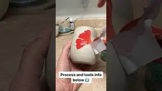 Ombr&eacute; underglaze ginkgo stencil peel #pottery #potteryvideo #satisfyingart #potterydesign