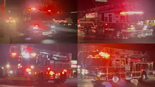 Fire Trucks Responding to a Working House Fire in Brookhaven 1-8-26