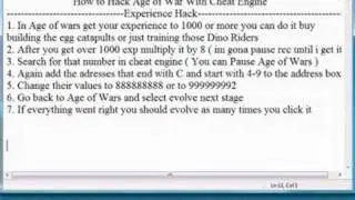 How to hack age of war with cheat engine