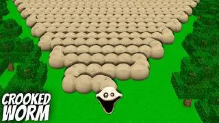 I found a LONGEST HUNGRY WORM in Minecraft ! What's INSIDE the CROOKED HUNGRY WORM ROBLOX ?