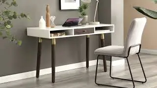 Colby White and Solid Wood Desk from Furniturebox UK