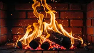 Sleep Better Tonight with a Cozy Fireplace, Flowing Golden Flames, Soft Crackle and Brick Glow