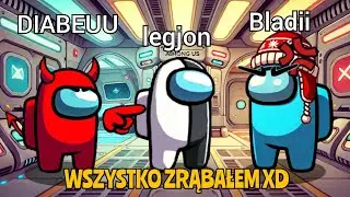 BLADII SIĘ ROZJUSZYŁ a DIABEUU złapał mnie NA GORĄCYM UCZYNKU | LEGJON PL - Among Us [#157]