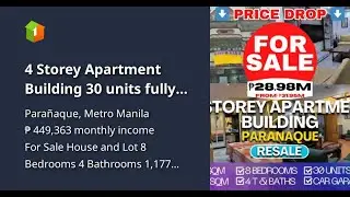 4 Storey Apartment Building 30 units fully rented for Sale in Paranaque