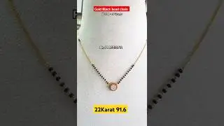 Gold Short Black Bead chain designs 4-5 grams 22karat hallmarked. Lightweight black beads chains