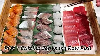 POV : Prepare Cutting Raw Fish For Perfect Omakase Sushi
