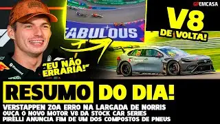 RESUMO DO DIA: VERSTAPPEN ZOA NORRIS, OUÇA O NOVO V8 DA STOCK CAR + PIRELLI | FÓRMULA 1 | GP EM CASA
