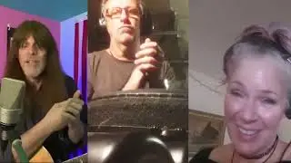 Karl Werne and friends rockin&rsquo; the livestream  Big Screen at MoonHouse Studio during lockdown.