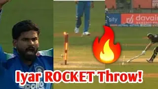 Shreyas Iyer  ROCKET Throw! 🔥 | Brilliant Direct-Hit Run Out Goes Viral | IND vs NZ |
