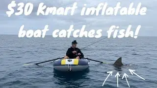 $30 Kmart inflatable boat catches fish! (Shark scare) | school holidays series