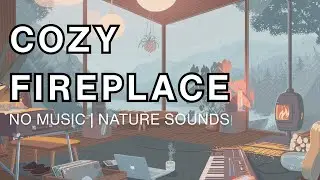 Rain & Fireplace Cabin Ambience | Calm Nature Sounds for Relaxing, Studying, Sleeping